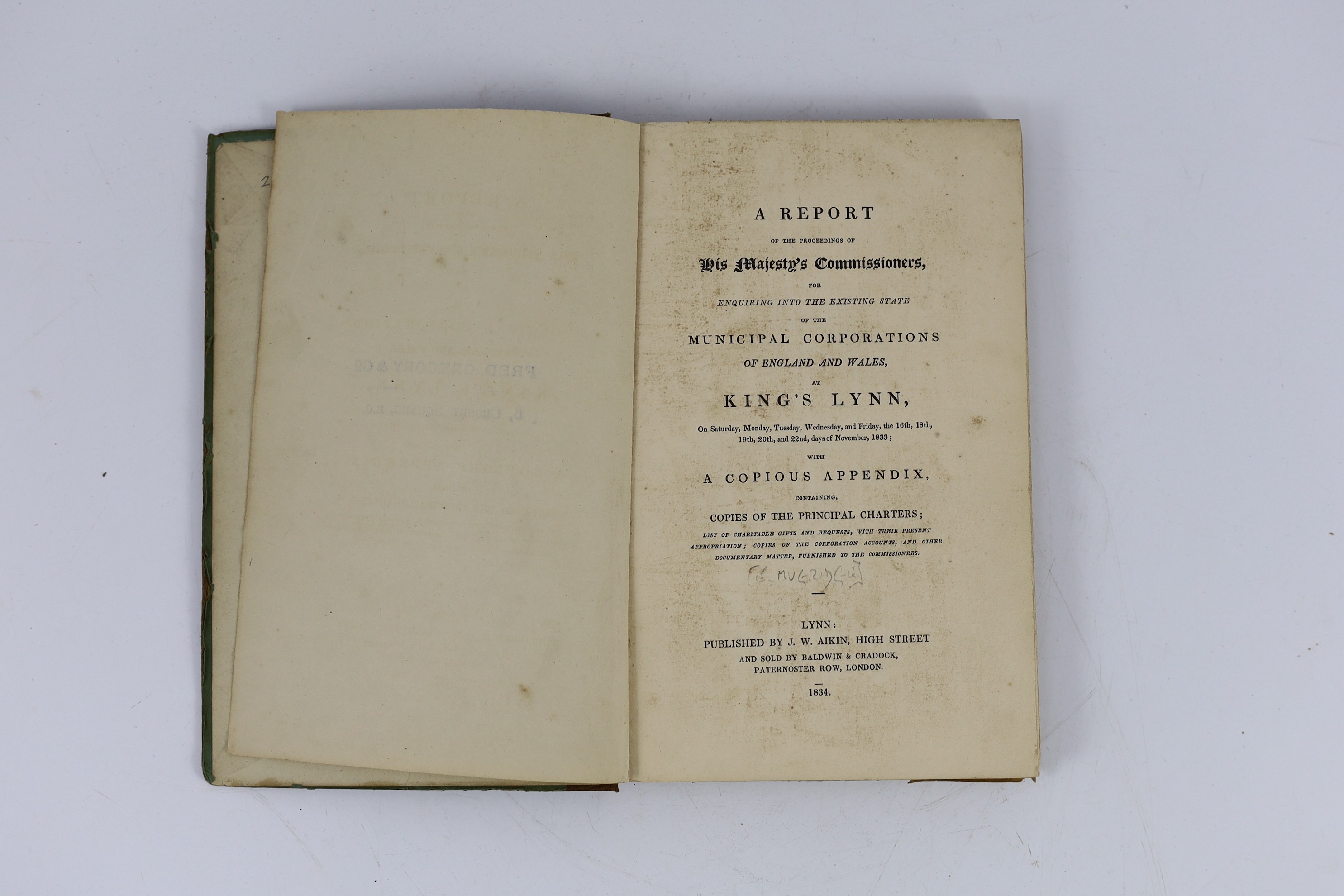 NORFOLK: Clark, Zachary - An Account of the Different Charities belonging to the Poor of the County of Norfolk....original paper boards with printed label, uncut. Bury St. Edmund's, 1811; A Report of the Proceedings of H